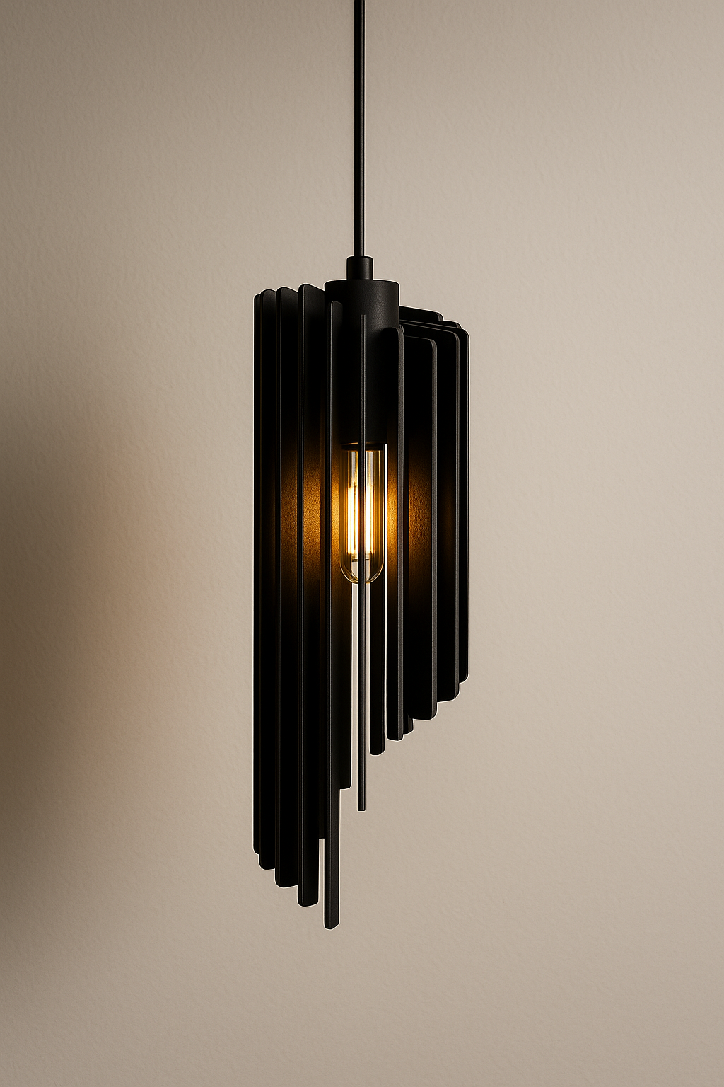 Modern Spiral Wooden Pendent Lamp
