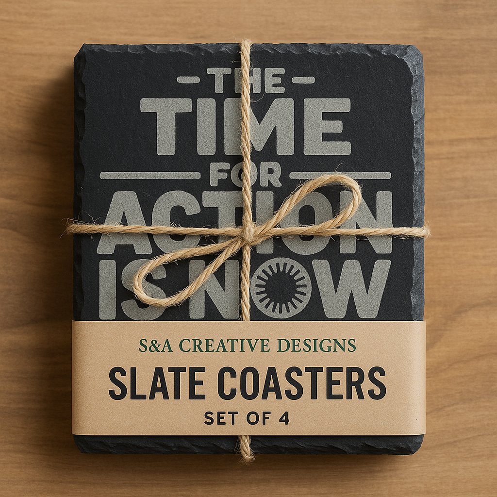 Custom Slate Coasters – Engraved (Set of 4)
