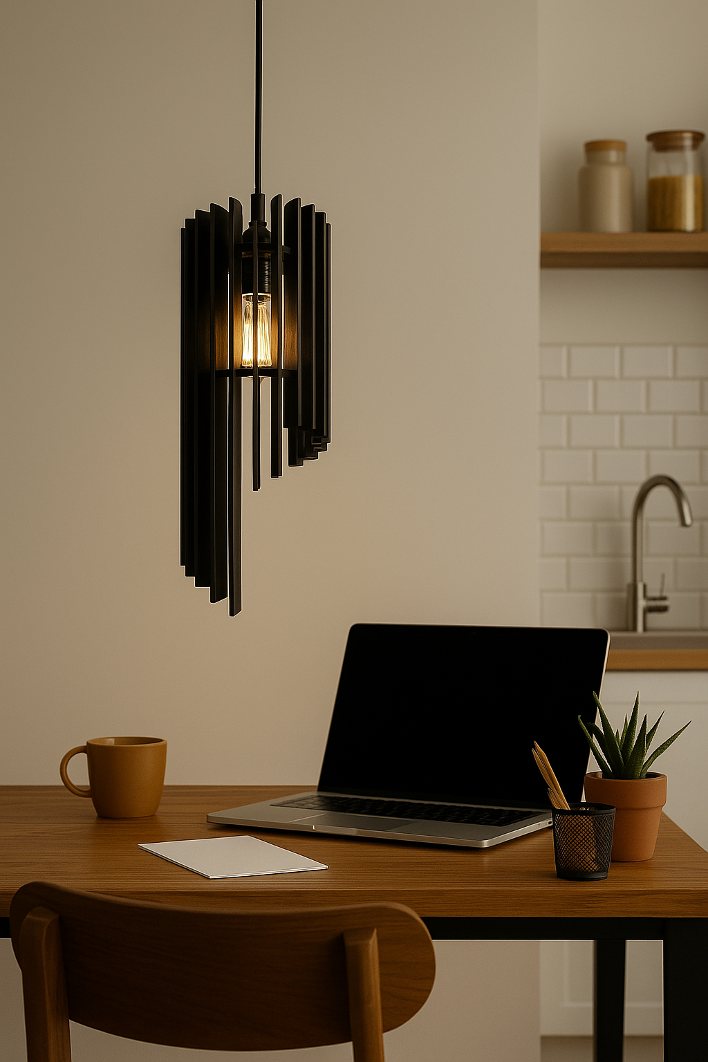 Modern Spiral Wooden Pendent Lamp