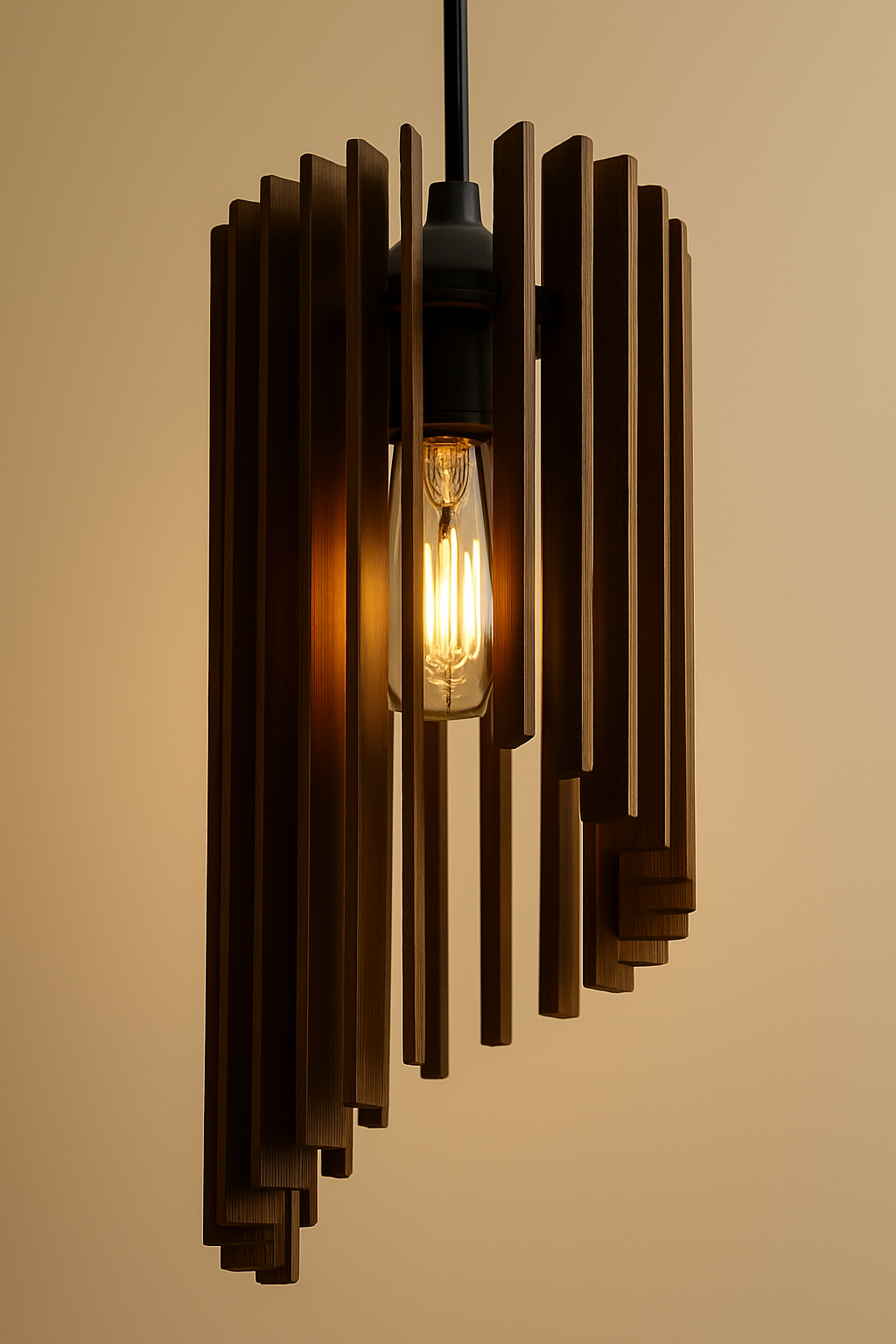 Modern Spiral Wooden Pendent Lamp